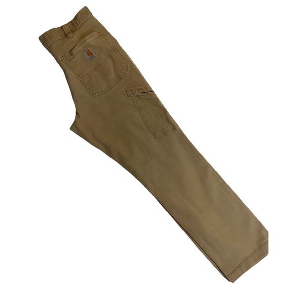 Carhartt Relaxed Fit Work Pants youth 33x30 Beige Cotton Blend 102291-253 - Picture 6 of 14